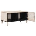 vidaXL Konferenčný stolík Biela 80 x 50 x 40 cm Masívne mango drevo