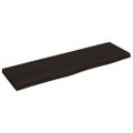 vidaXL Nástenná polica tmavohnedá 100x30x(2-4) cm ošetrený masívny dub