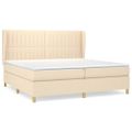 vidaXL Boxspring posteľ s matracom krémová 200x200 cm látka