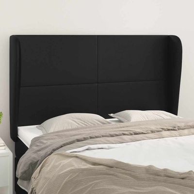 vidaXL Čelo postele so záhybmi čierne 147x23x118/128 cm umelá koža