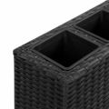 vidaXL Vyvýšený záhradný záhon+4 nádoby 80x22x79 cm, polyratan, čierny