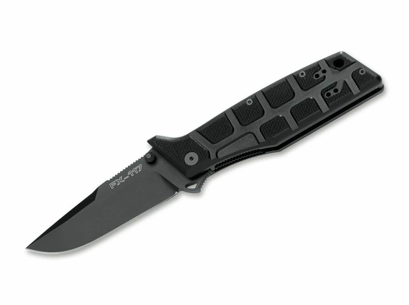 FOX knives FX-117 T  N.E.R.O. NIGHTHAW vreckový taktický nôž 9,5 cm, celočierna, G10