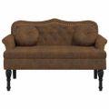 vidaXL Lavica s vankúšmi hnedá 120,5x65x75 cm umelá semišová koža