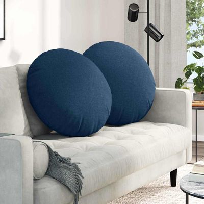 vidaXL Vankúše na sedenie 2 pcs Modrá Ø80 x 29 cm látka