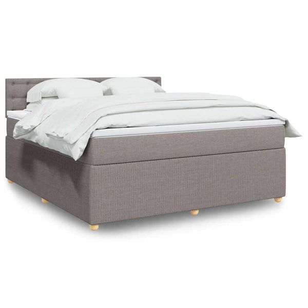 vidaXL Posteľný rám boxspring s matracom sivohned 180x200 cm látka
