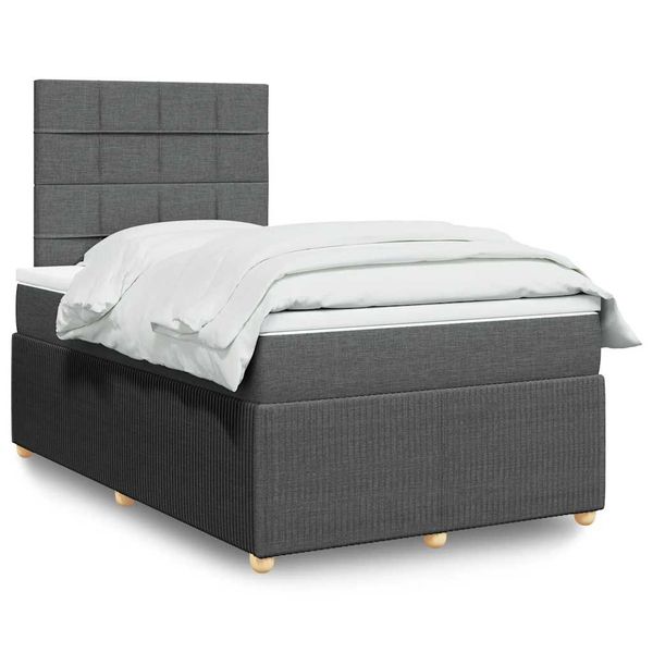 vidaXL Boxspring posteľ s matracom tmavosivý 120x200 cm látka