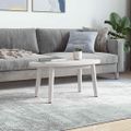 vidaXL Stolová doska, biela 60x30x2,5 cm, borovicový masív, oválna
