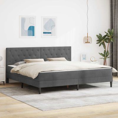 vidaXL Rám postele s matracom Tmavo šedá 180 x 200 cm Zamat