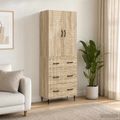 vidaXL Sada skríň 2 ks 66 x 34,5 x 90 cm Kompozitné drevo Dub sonoma