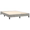 vidaXL Posteľný rám boxsping s matracom bledosivý 140x200 cm zamat