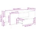 vidaXL Konferenčný stolík Staré drevo 102 x 44,5 x 50 cm