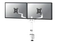 Montážna súprava (kĺbové rameno) - plný pohyb - pre 2 monitory - oceľ - biela - veľkosť obrazovky: 17"-27" - upevniteľné na stôl