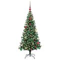 vidaXL Umelý predsvietený vianočný stromček Zelená 150 cm PVC a kov