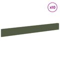 vidaXL Obrubník trávnika 10 ks 100 x 12 cm Oceľ Olivovo zelená
