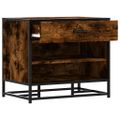 vidaXL Lavica na topánky dymový dub 60x40x53,5 cm kompozitné drevo+kov