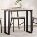 vidaXL Jedálenský stolík v tvare O 100x50x75,5 cm borovica a oceľ