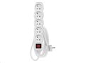 Predlžovací kabel EMOS P1513 / 3 m / 5 zásuviek / s vypínačom / biely / PVC / 1 mm2