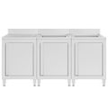 vidaXL Gastro kuchynský drez so skrinkou 180x60x96 cm nehrdzavejúca oceľ
