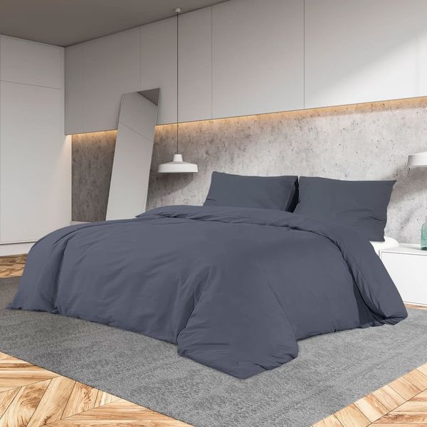 vidaXL Súprava obliečok na paplón antracit 135x200cm ľahké mikrovlákno