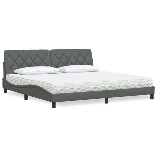 vidaXL Posteľ s matracom tmavosivá 200x200 cm látka