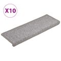 vidaXL Schodové rohože 10 ks 65x21x4 cm svetlosivé s obdĺžnikovým okrajom