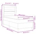 vidaXL Posteľ s pružinovým rámom Tmavo šedá 200 x 80 cm látka