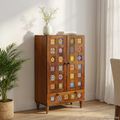 vidaXL Highboard Orech 60 x 33,5 x 100 cm Masívne mango drevo