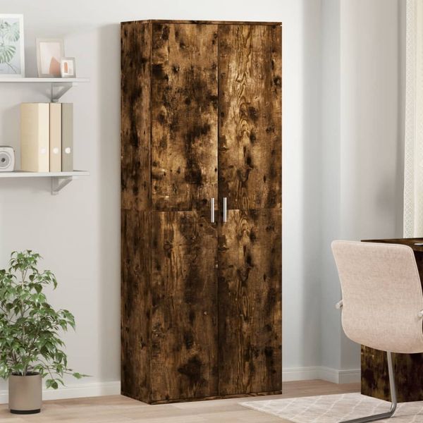vidaXL Vysoká skrinka dymový dub 70x35x180 cm kompozitné drevo