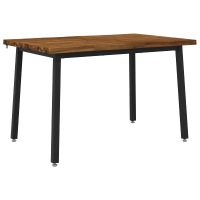 vidaXL 120 x 70 x 75 cm Pevné akáciové drevo Prírodná a čierna