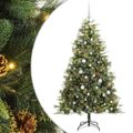 vidaXL Umelý vianočný stromček s pniškami Zelená 180 cm PVC a PE a kov