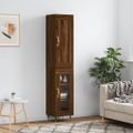 vidaXL Vysoká skrinka hnedý dub 34,5x34x180 cm spracované drevo