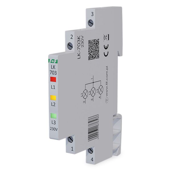 Signalizácia trojfázová F&F LK-703K/230V na DIN lištu