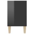 vidaXL TV stolík nohy z masívneho dreva lesklý čierny 103,5x30x50 cm