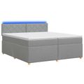 vidaXL Posteľ boxspring s matracom Svetlosivá 200 x 200 cm Látka