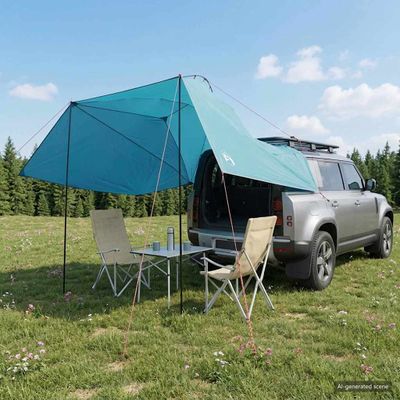 vidaXL Auto Stan 350 x 250 cm Modrá Polyester a oceľ