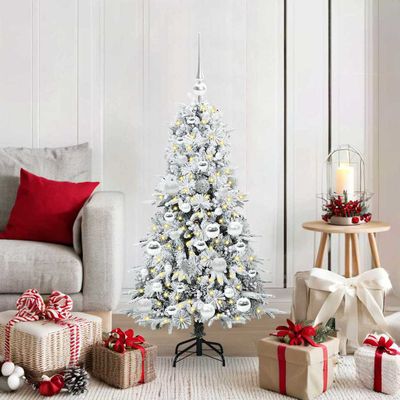 vidaXL Umelý Sklápací Vianočný Stromček Biela 120 cm PE a PVC