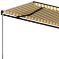 vidaXL Automaticky zaťahovacia markíza 350x250 cm žltá a biela