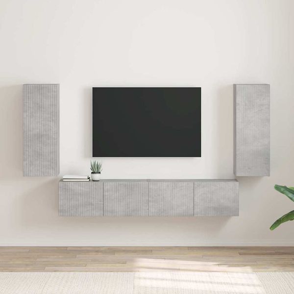 vidaXL TV nástenná skriňa Nástenný 2 pcs Betónová 30 x 31 x 80 cm