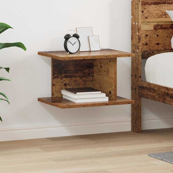 vidaXL Nočný stolík Staré drevo 40 x 30 x 25 cm Kompozitné drevo