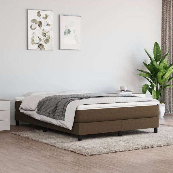 vidaXL Boxspring posteľ s matracom tmavohnedá 140x190 cm látka