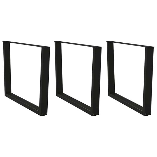 vidaXL Nohy k jedálenskému stolu v tvare V, 3 ks, čierne, 100 x (72-73,3) cm, oceľ
