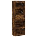 vidaXL Botník so 4 výklopnými zásuvkami dymový dub 60x34x187,5 cm