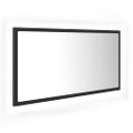 vidaXL LED kúpeľňové zrkadlo sivé 90x8,5x37 cm akryl