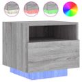 vidaXL Nočné stolíky s LED svetlami 2 ks sivé sonoma 40x39x37 cm