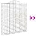 vidaXL Oblúkový gabionový kôš 9 ks 200x30x220/240cm pozinkované železo