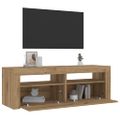 vidaXL Nočné stolíky 2 ks s LED diódami, dubový remeselník, 60x35x40 cm