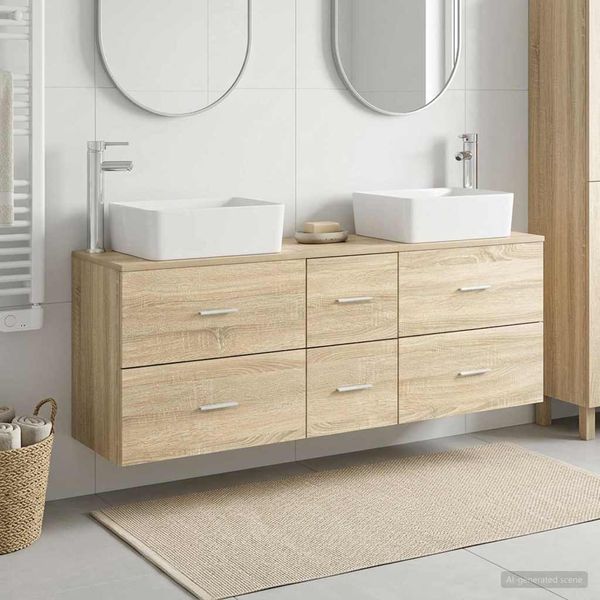 vidaXL Set kabinetov do kúpeľne 3 ks Dub sonoma 53 x 34,5 x 63 cm