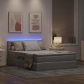 vidaXL LED úložná posteľ s matracom Svetlosivá 140 x 190 cm Látka