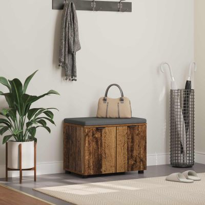 vidaXL Predsieňová lavica s vankúšom Staré drevo 60 x 38 x 46 cm