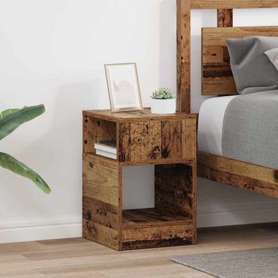 vidaXL Koncový stôl 2 pcs Staré drevo 30,5 x 30 x 45 cm